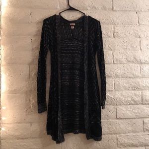 Black/grey long cardigan